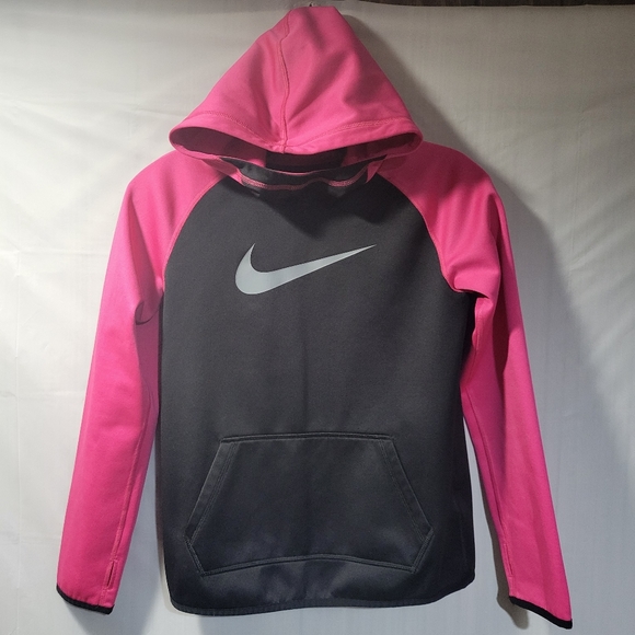 Nike Tops - Nike Thermafit Pink/Black Pullover Hoodie M